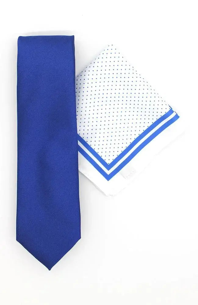 L.A. Smith Royal Classic Silk Tie & Pocket Square Set | Premium Men's Formal Accessories for Weddings, Business & Special Occasions