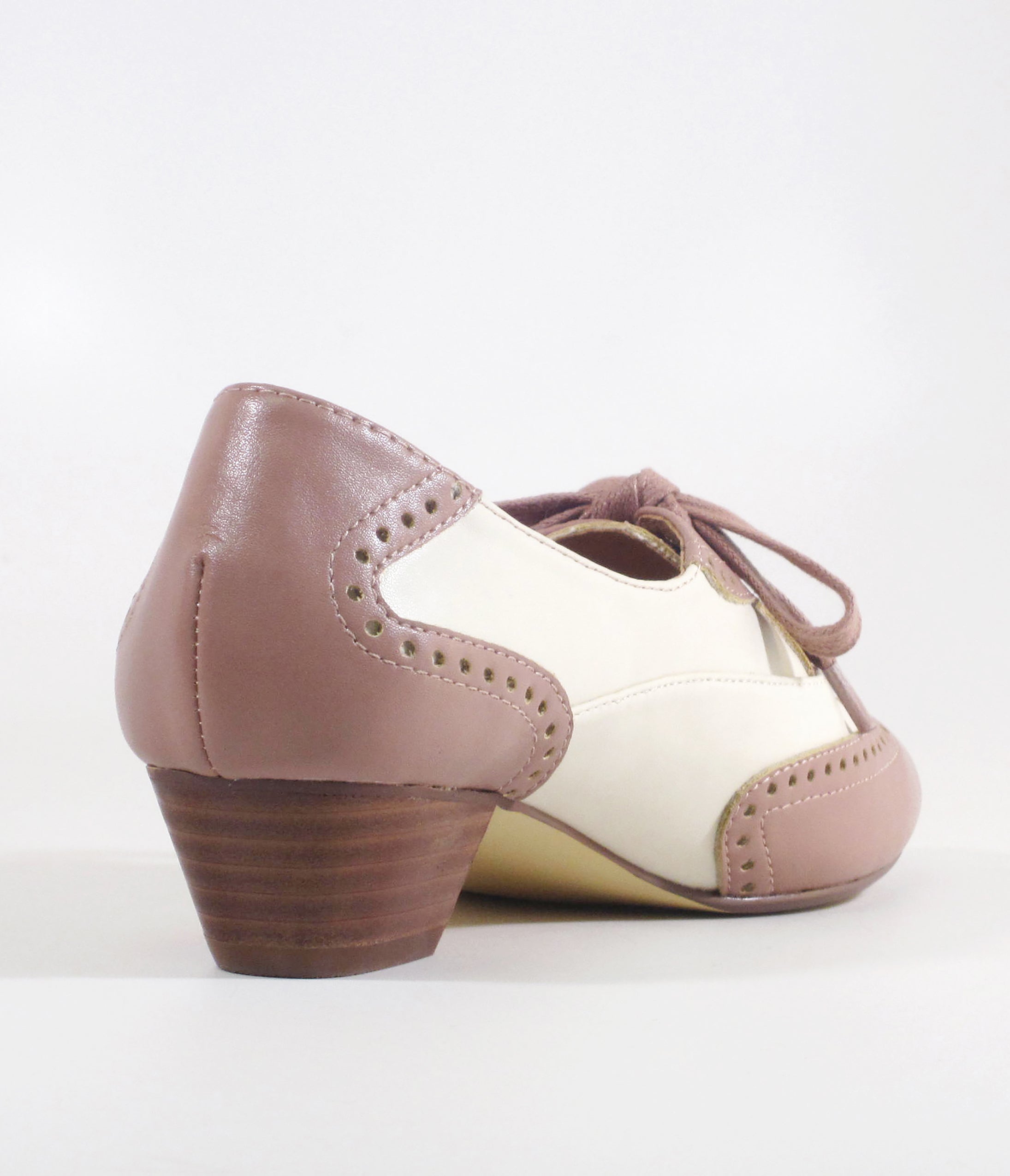 Vintage 1950s Chelsea Crew Mauve & Bone Demi Oxford Saddle Shoes - Retro Style Women's Casual Shoes for Swing Dancing, Rockabilly Outfits & Everyday Wear