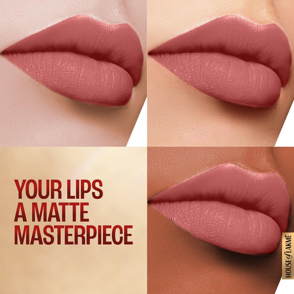 LAKMÉ 9To5 Primer + Matte Lipstick in Blushing Nude MP7 - 3.6g Long Lasting Lip Color for Work & Everyday Wear | Perfect for Office, Dates & Special Occasions