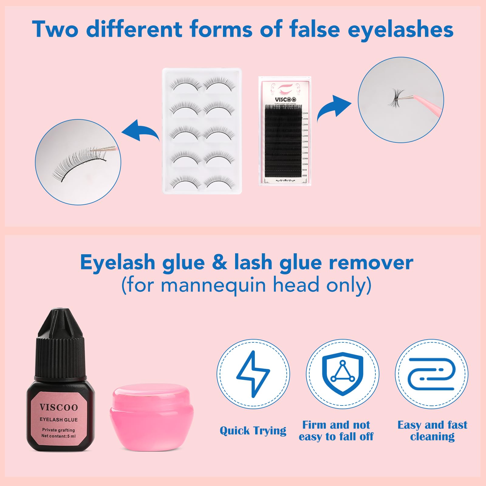 Professional Eyelash Extension Kit for Beginners - Complete Lash Training Set with Mannequin Head, Lash Fan, Extension Glue & Remover | Perfect for Home Practice & Salon Training | DIY Eyelash Extension Starter Kit