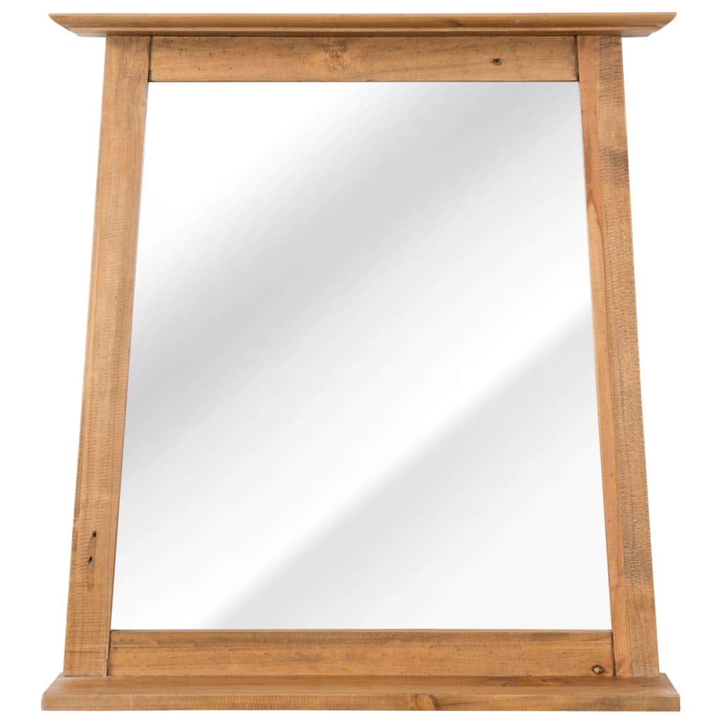 Eco-Friendly Solid Recycled Pinewood Bathroom Mirror - 27.6