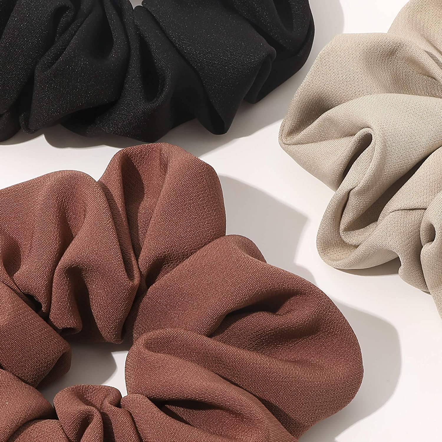 ALIBA COLLECTION Large Scrunchies for Thick Hair - No Crease Hair Ties for Women & Girls, Soft Jumbo Scrunchy for Curly Hair - Perfect for Workouts, Yoga, Office & Everyday Use