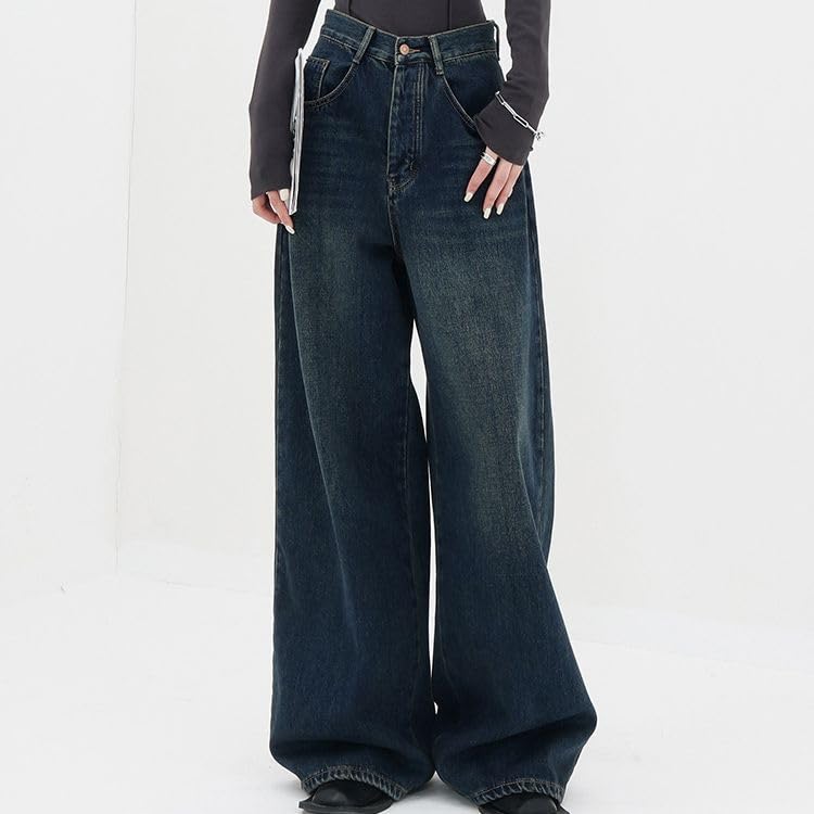 YELLOOP Y2K Women's Baggy Jeans - High Waisted Wide Leg Denim Pants for 2024 Fall Fashion | Trendy Retro Streetwear for Casual Outfits, Parties & Everyday Wear