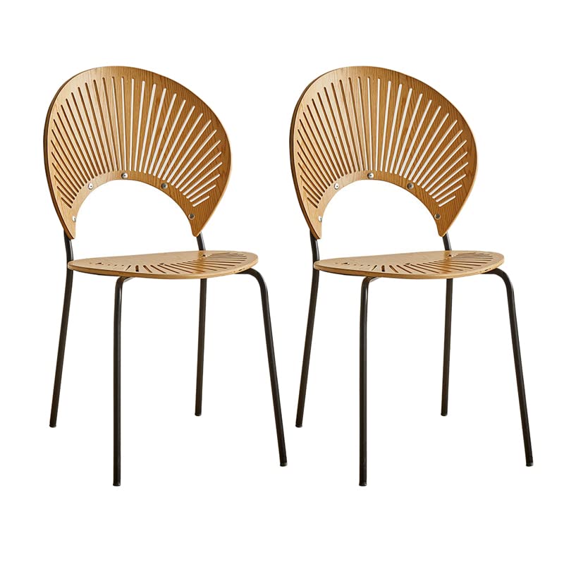 Natural Wood Black Legs - 2 Pieces