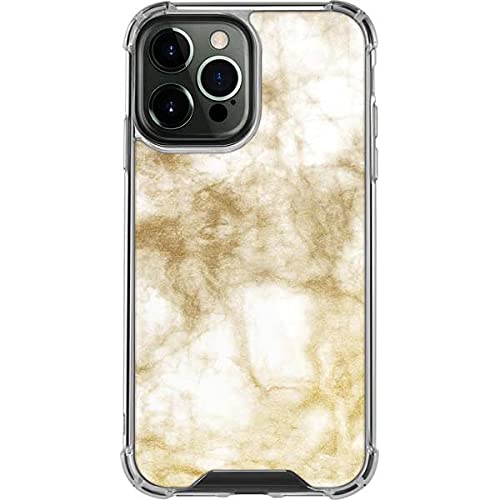 Skinit Clear Protective Phone Case for iPhone 13 Pro Max - Gold & White Marble Design | Slim Fit, Scratch Resistant Cover | Perfect for Everyday Use, Office & Travel
