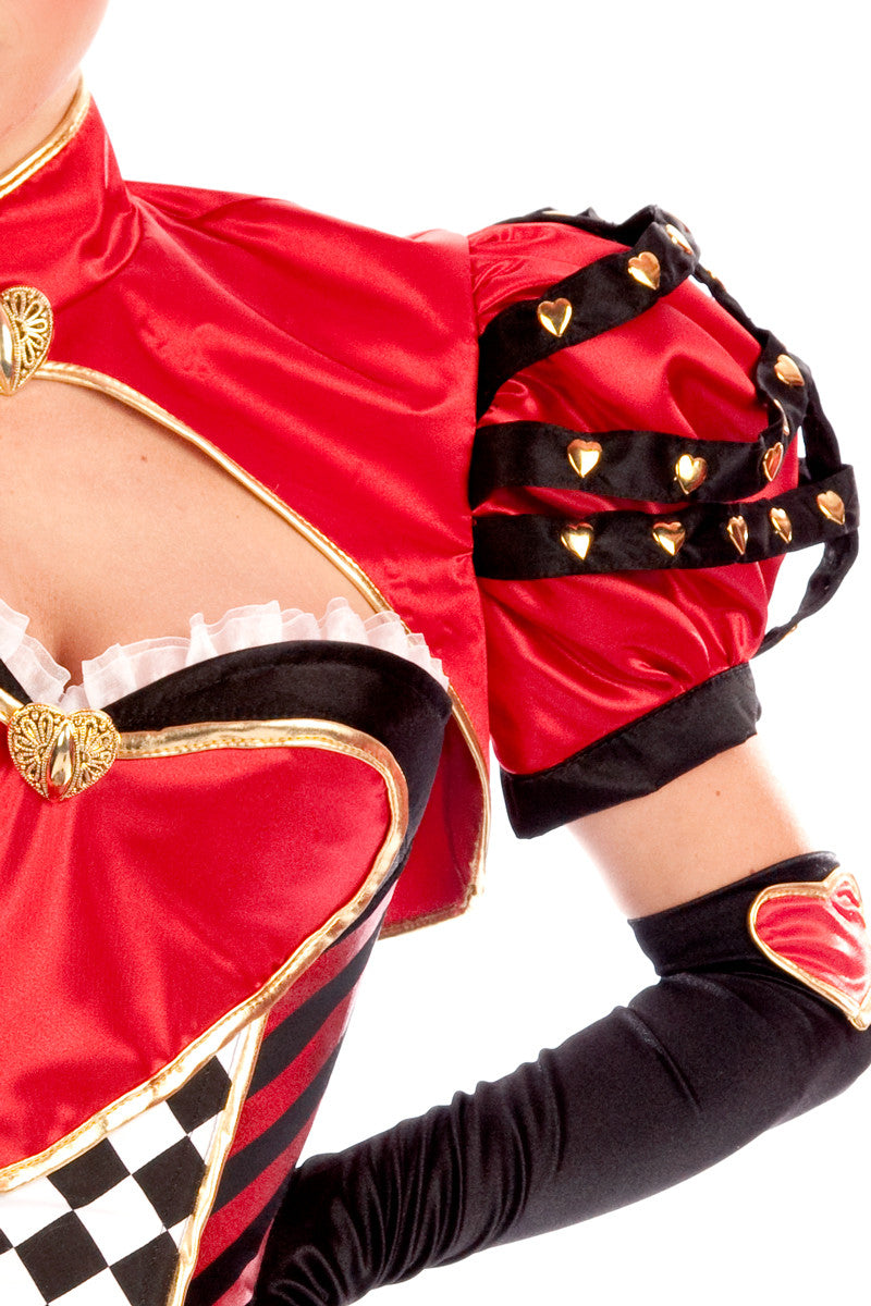Lauren Studded Queen of Hearts Bolero Jacket - Gothic Fashion for Women | Perfect for Halloween Costumes, Cosplay & Evening Parties