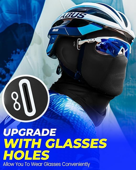 Venswell Balaclava Face Mask with Glasses Holes - Cooling Breathable Ski Mask for Men & Women - Perfect for Motorcycle Riding, Skiing, Work & Sun Protection