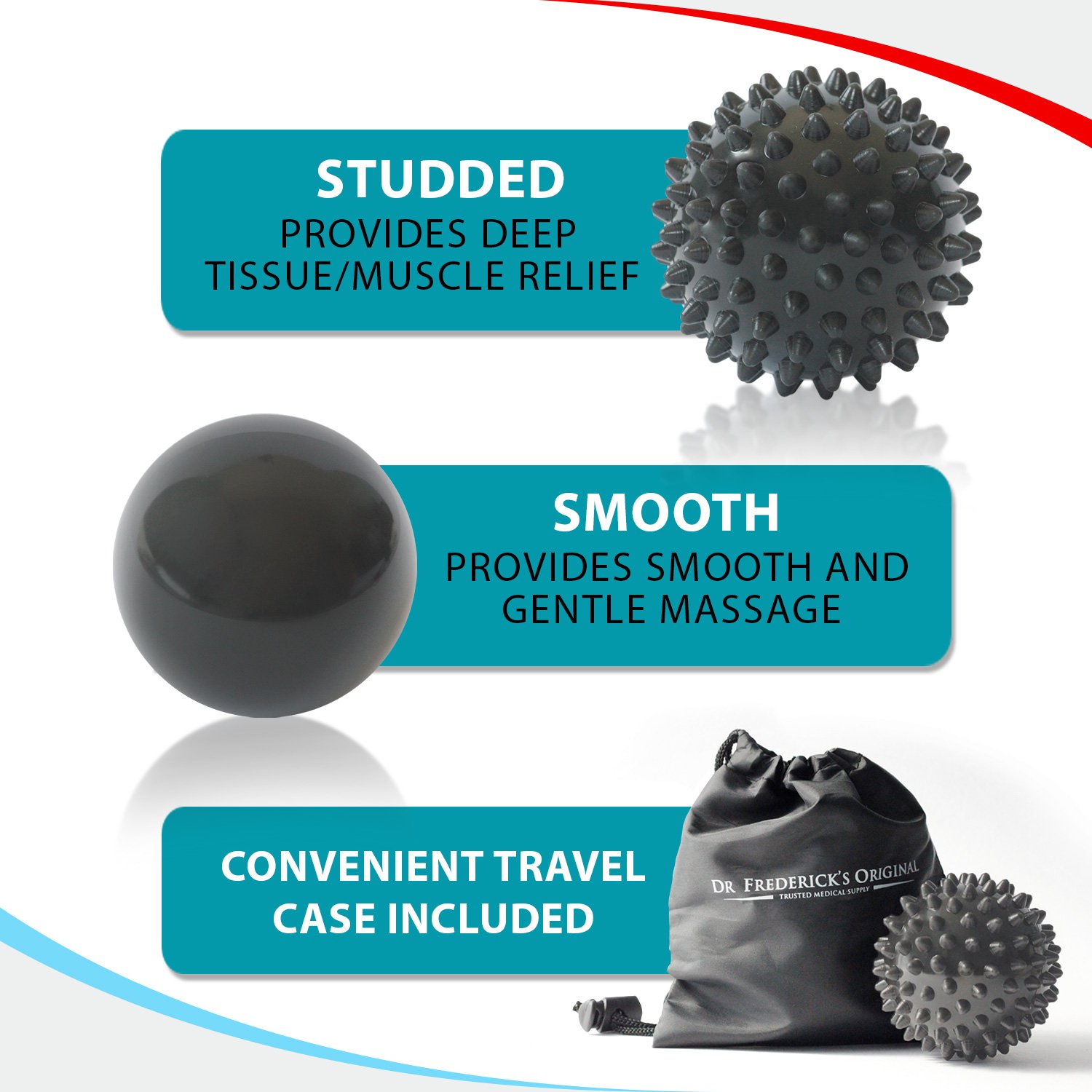 Dr. Frederick's Original Therapy Ball Set - Temperature Sensitive Massage Balls for Pain Relief, Muscle Recovery & Relaxation - Perfect for Home, Office & Gym Use