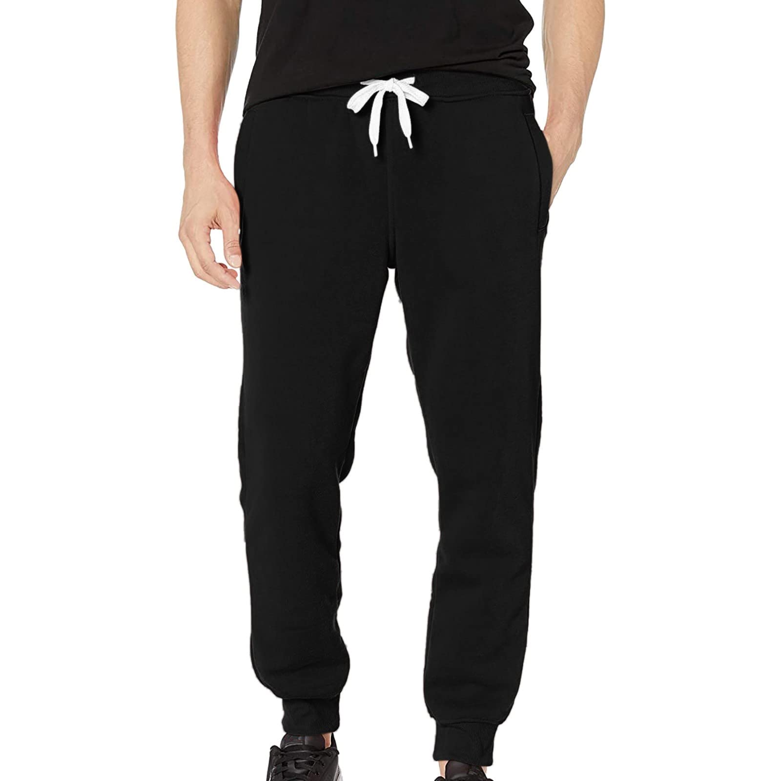 Men's Fleece Jogger Pants with Thickened Waistband - Solid Color Active Track Pants for Casual Sports & Workout - Perfect for Gym, Running and Lounge Wear
