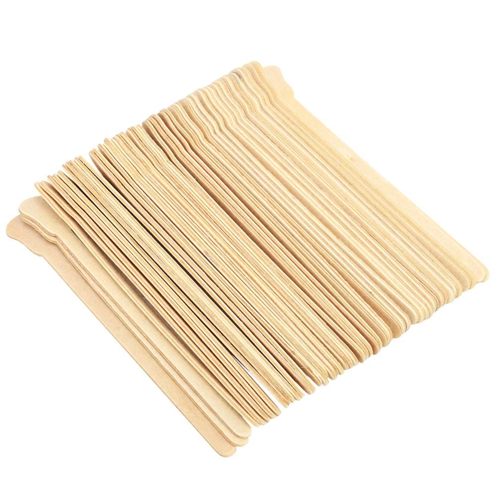 100Pcs Wooden Wax Sticks for Hair Removal - Wax Spatulas & Mixing Tools - Wax Scrapers for DIY Waxing, Painting & Woodworking - Perfect for Salons, Home Use & Crafts