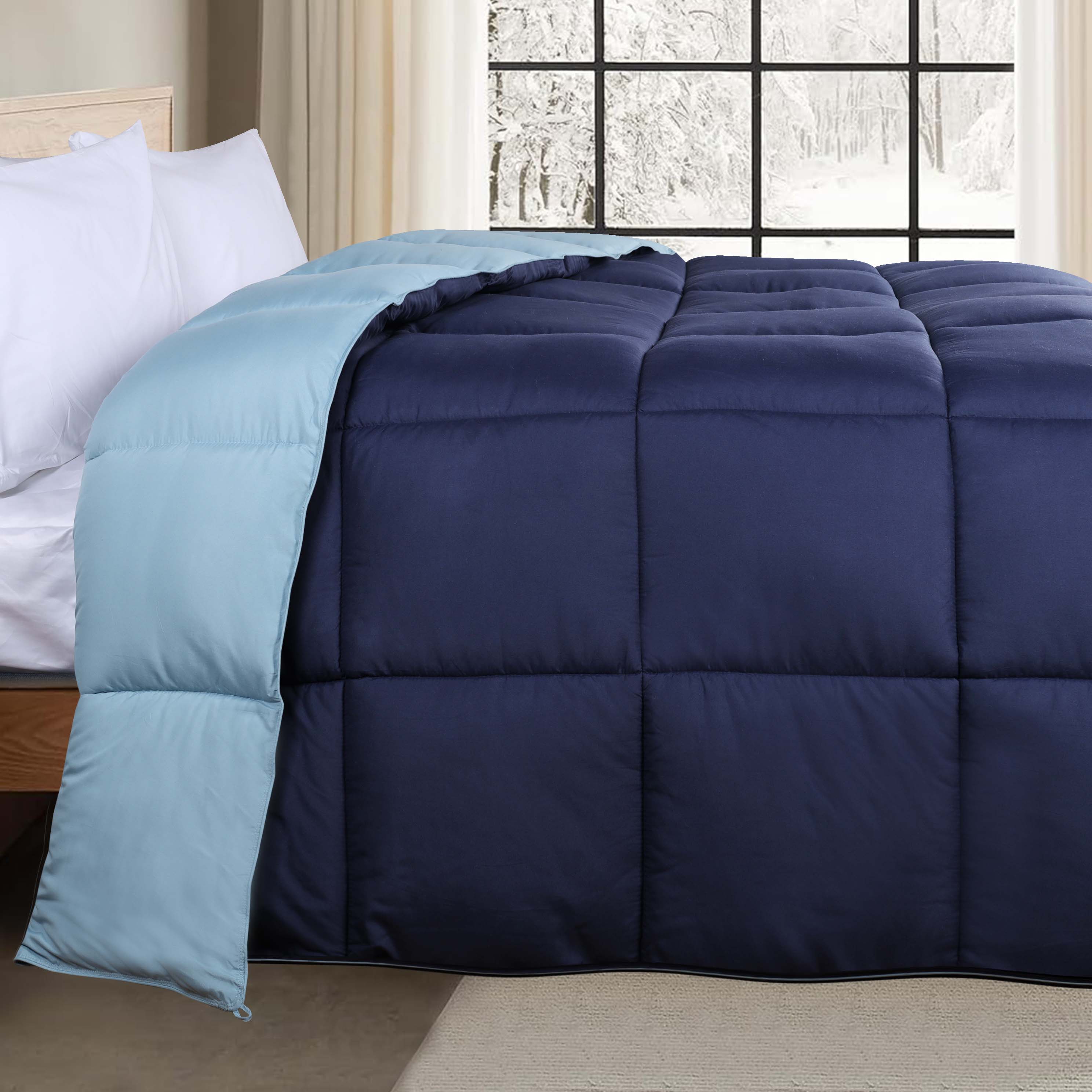 Luxury Brushed Microfiber Reversible Comforter Set - Ultra Soft Bedding for All Seasons - Perfect for Master Bedroom, Guest Room & Dormitory