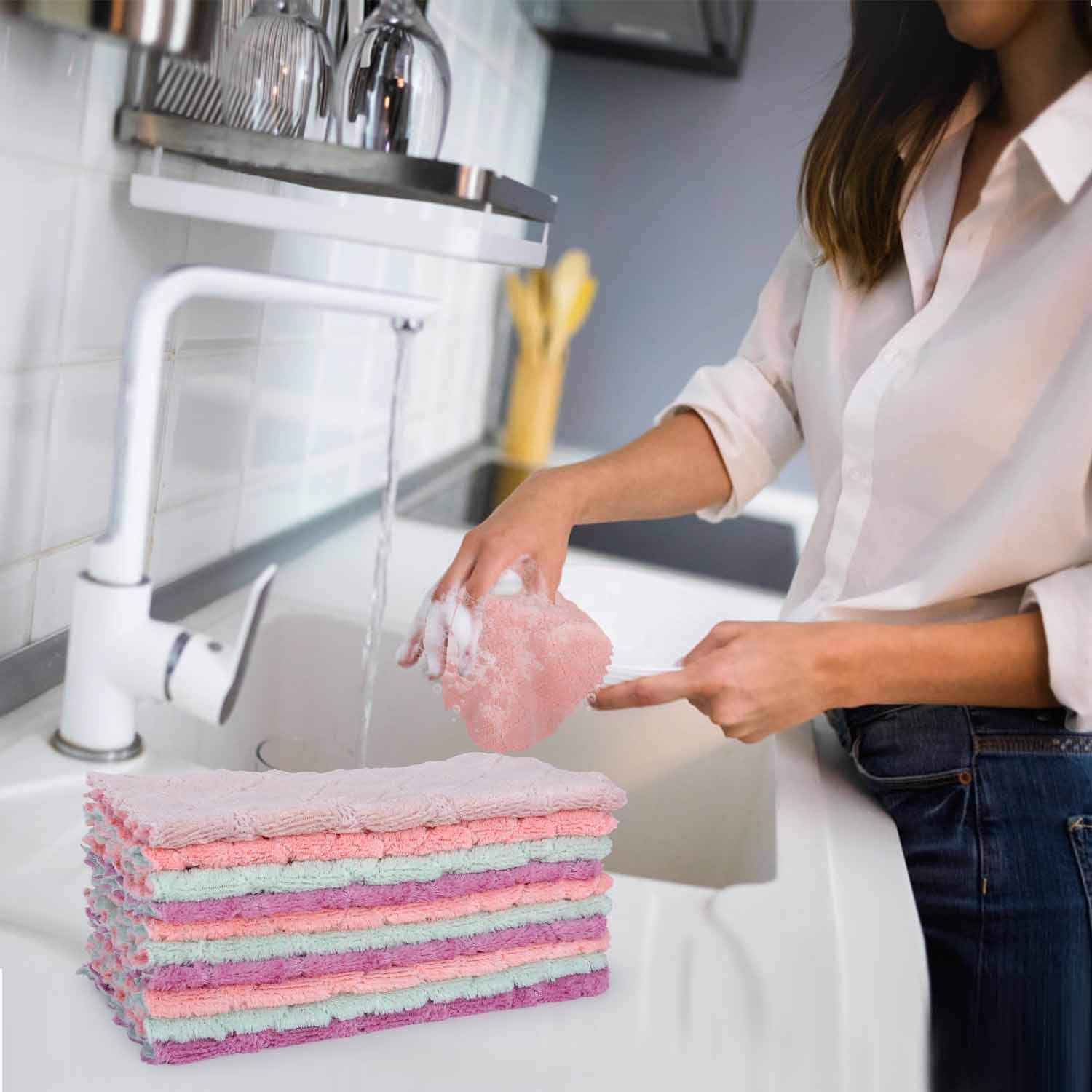 Premium Microfiber Cleaning Cloths - 12 Pack | Ultra Absorbent, Lint-Free, Double-Sided Kitchen & Car Towels | Multi-Purpose Dust & Dirt Cleaning Supplies for Home, Office, Auto Detailing & Glass Surfaces