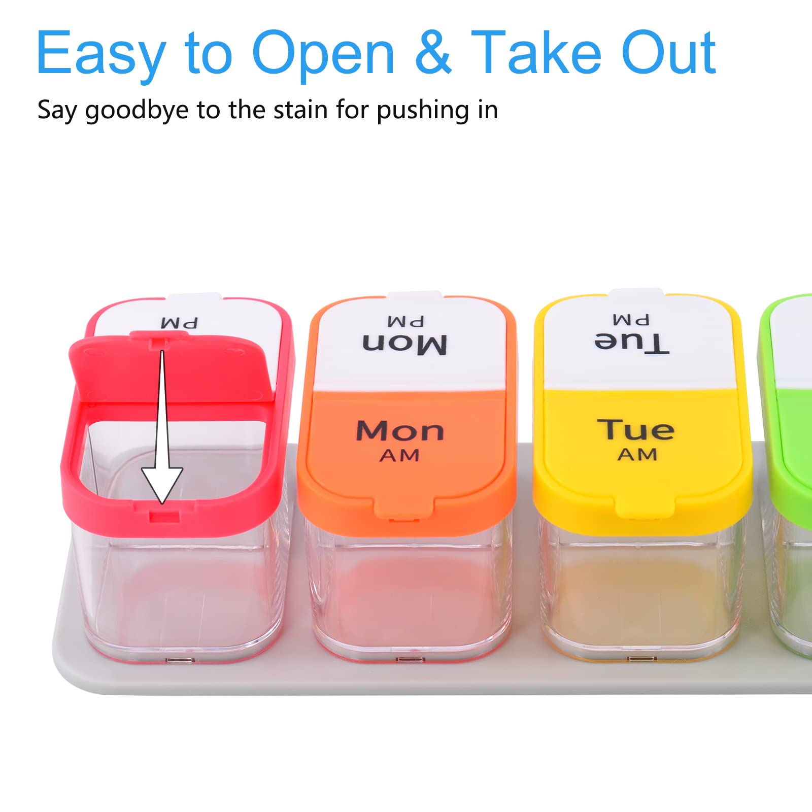 Greencycle Weekly Pill Organizer - 2 Times Daily Moisture-Proof Medicine Box with 8 Compartments for Vitamins, Fish Oil & Supplements | Perfect for Seniors, Arthritis Patients & Travel Use (8 Pack)
