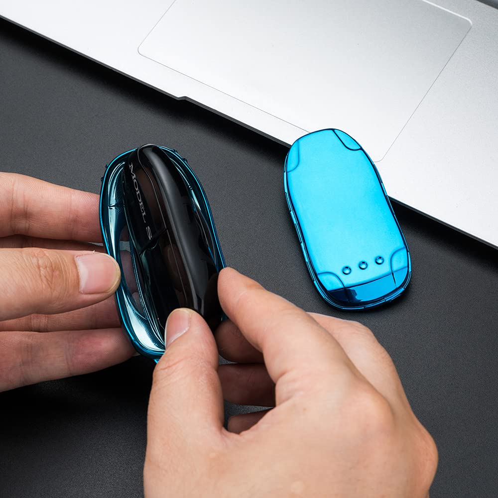 Tesla Model 3 Key Fob Cover - Wavemi Premium Protective Case for Model 3 Key (Blue) | Durable & Stylish Accessory for Everyday Protection & Car Key Safety