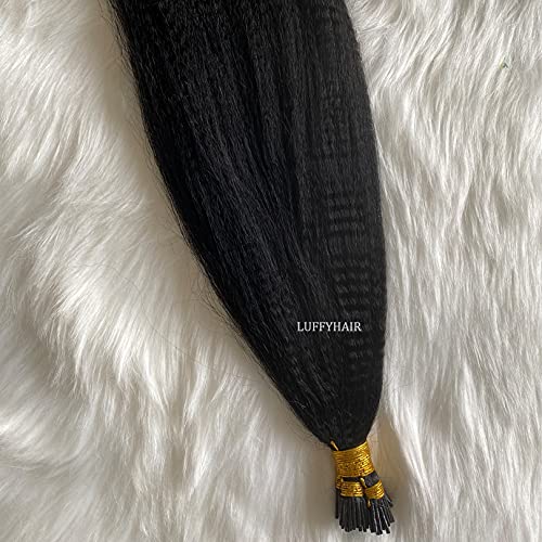 Light Yaki I-Tip Hair Extensions 100 Strands - 100% Human Hair Keratin Microlinks for Women - 28 Inch Rich Copper Red (#33) - Perfect for Volume, Length & Styling - Great for Parties, Weddings & Daily Wear