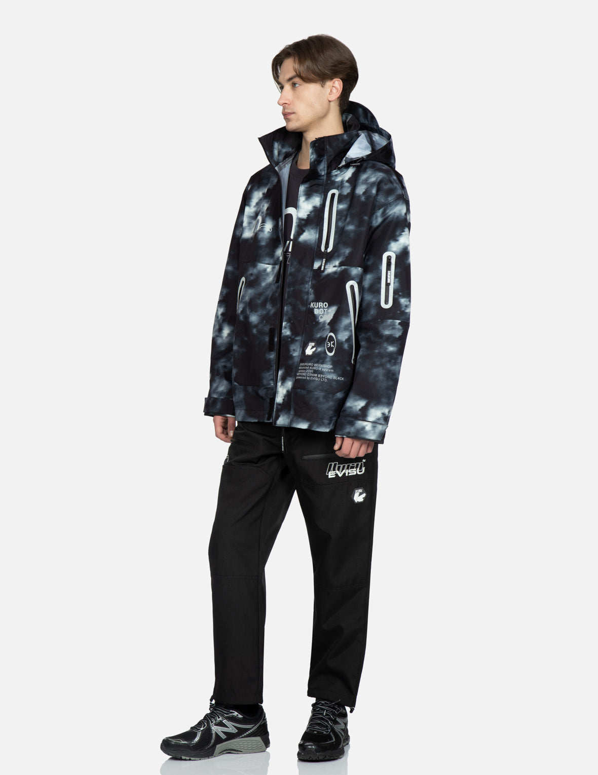 Stylish Allover Digital Print Hooded Windbreaker Jacket for Men & Women - Lightweight Windproof Outerwear for Running, Hiking & Outdoor Activities