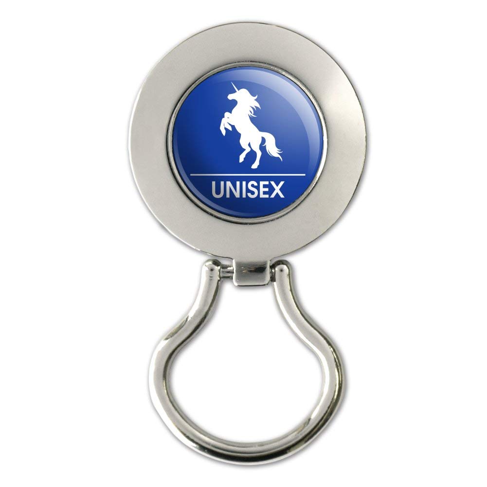 Unisex Unicorn Restroom Sign - Magnetic Metal Badge Holder for Glasses & ID - Perfect for Bathroom, Office & Home Decor
