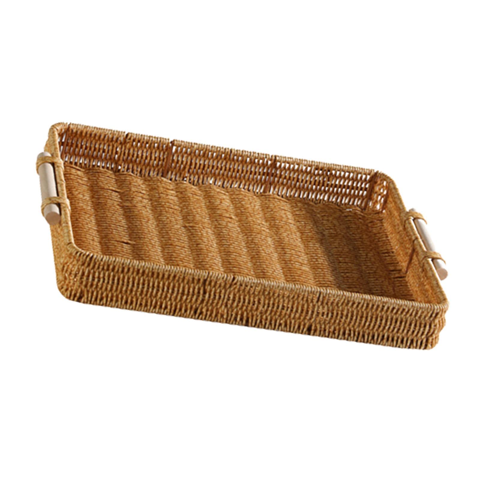 **MONEYN Woven Rattan Serving Tray - Decorative Platter for Buffet, Bread, Fruit & Kitchen Storage | Perfect for Parties, Dining & Home Organization**