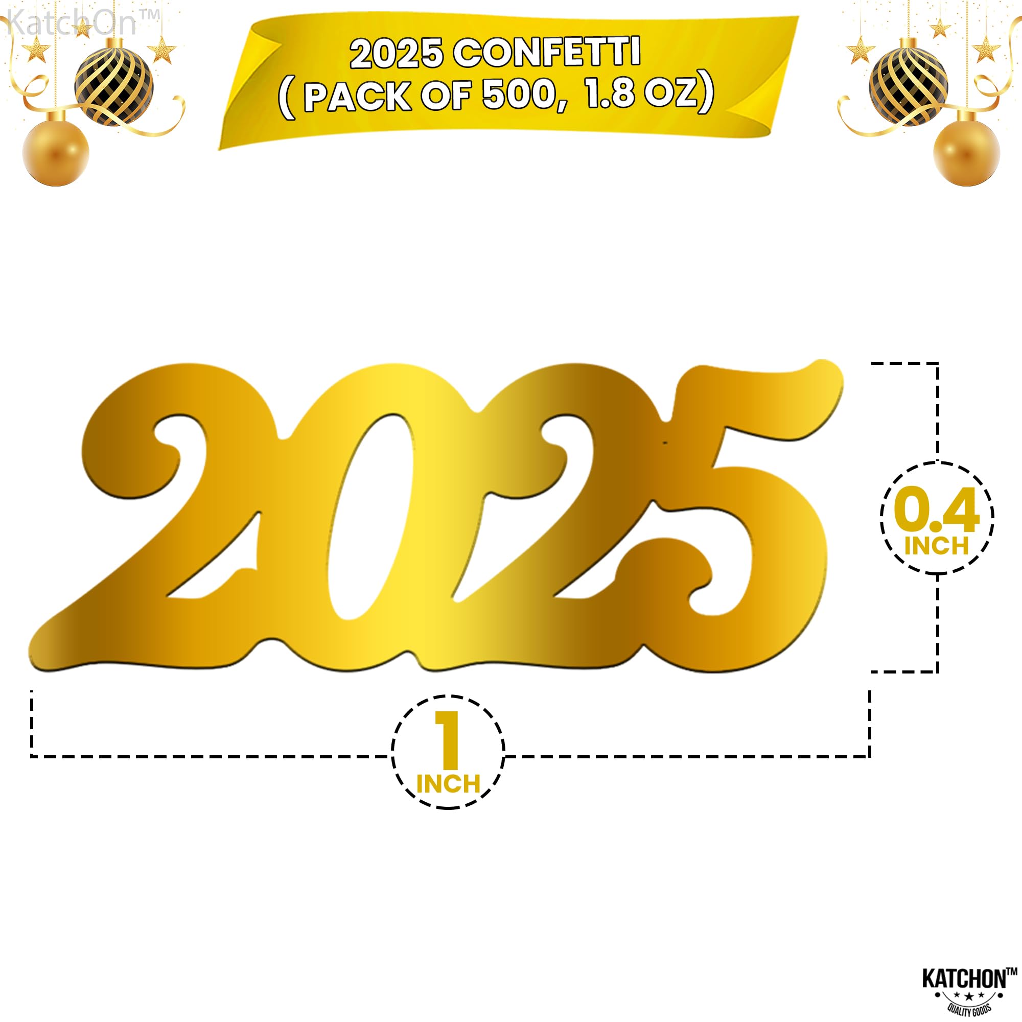 KatchOn 2025 Gold Graduation Confetti - 500pcs Shiny Gold Confetti for Graduation Party Decorations, Table Scatter, Grad Party Supplies | Perfect for Graduation Ceremonies, Photo Backdrops & Celebration Decor