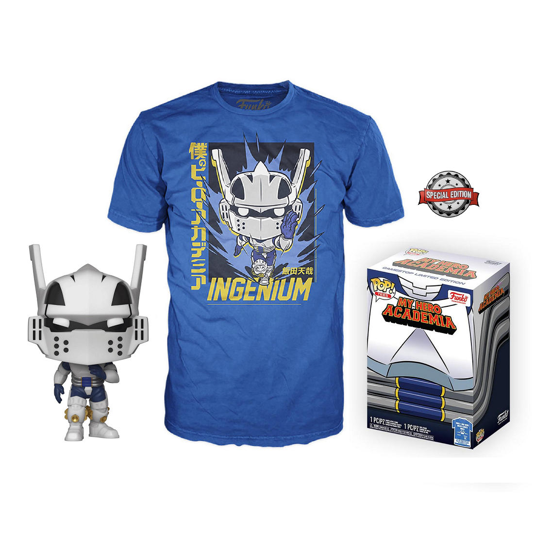 Funko Pop! & Tee Box: MY HERO ACADEMIA Tenya Iida Special Edition - Medium Size Anime Collectible for Fans, Gift for Anime Lovers - Perfect for Display, Collections, and Anime-Themed Rooms
