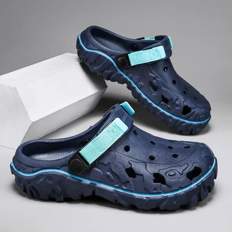 40-47 Summer Men's Sandals - Breathable Outdoor Garden Clogs with Holes, Casual Water Shoes for Men | Comfortable Home Soft Slippers for Beach, Pool, Yard & Relaxation