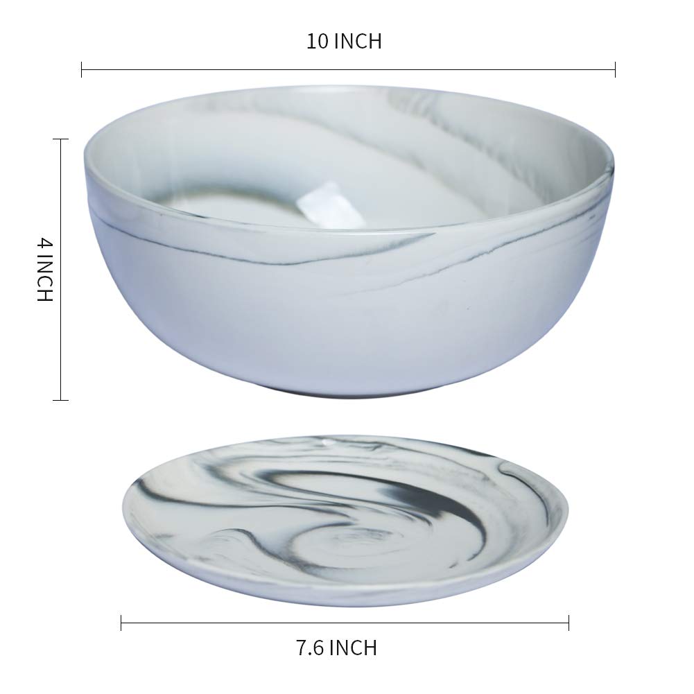 G EPGardening 10 Inch Large Marble Pattern Ceramic Planter Pot - Indoor/Outdoor Succulent & Flower Container for Home, Office, Garden Decor | Perfect for Plants, Herbs, and Decorative Displays