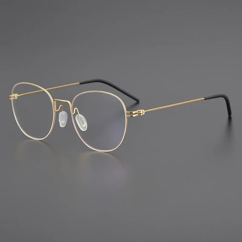 Stylish Black Titanium Oval Eyeglasses for Women - Lightweight Full Rim Screwless Frame | Perfect for Office, Reading & Everyday Wear