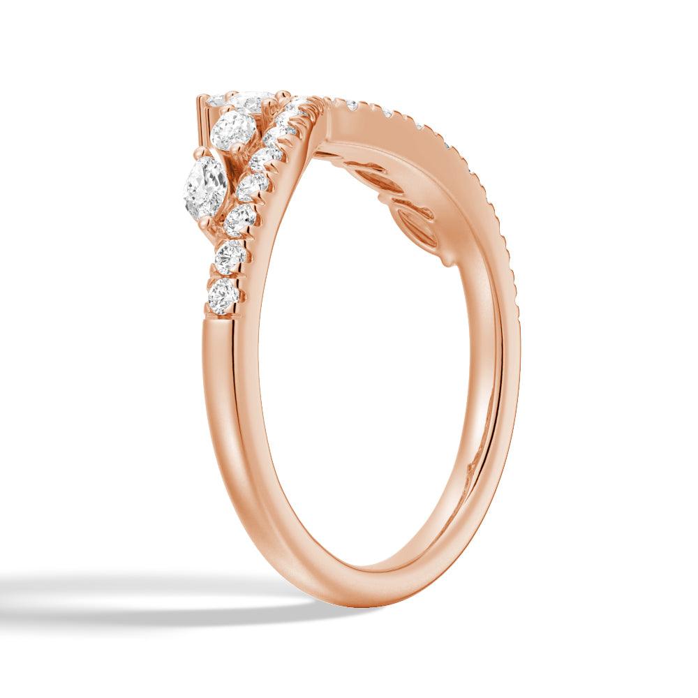 Elegant Curved Crown Marquise & Round Moissanite Wedding Band Ring for Women | Durable 14K Gold/Platinum Alternative | Perfect for Engagement, Anniversary & Bridal Jewelry Gifts