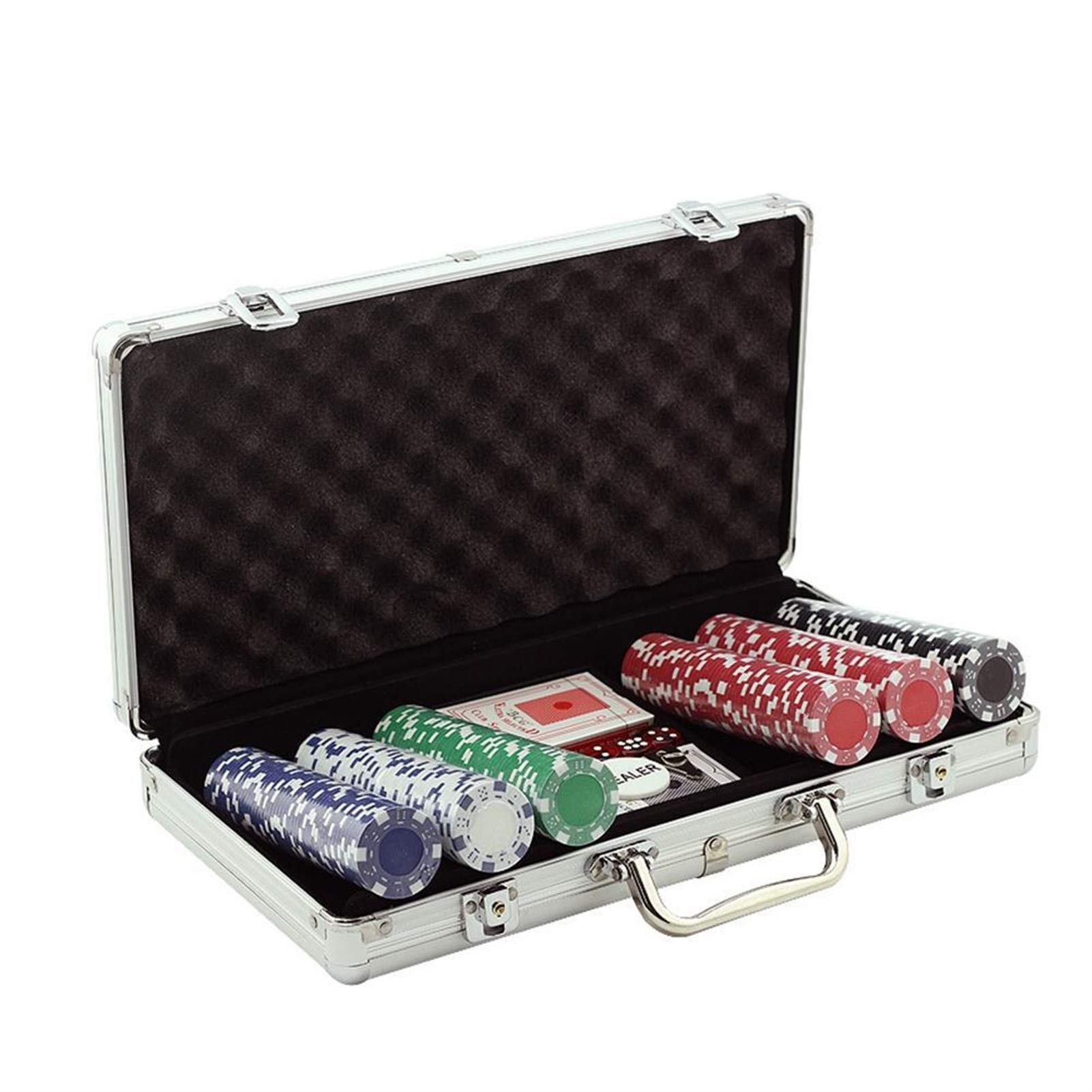 Premium 300PCS Poker Chips Set with Aluminum Case - Casino Style Gambling Chips for Texas Hold'em, Blackjack & Poker Nights - Durable Game Accessories for Home Game Rooms & Casino Themed Parties