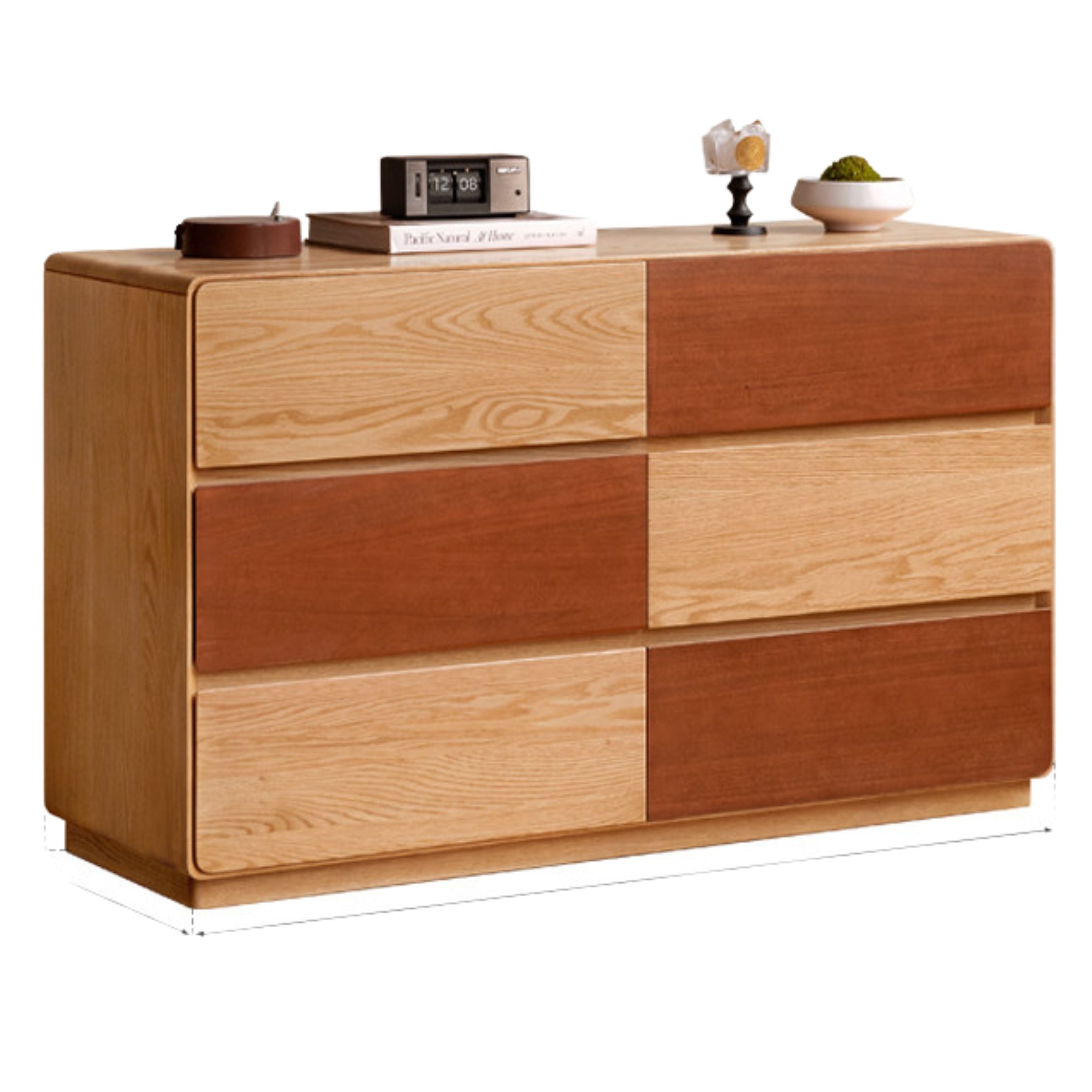 Solid Oak Wood Modern Drawer Cabinet - Stylish Storage Solution for Living Room, Bedroom & Office Organization