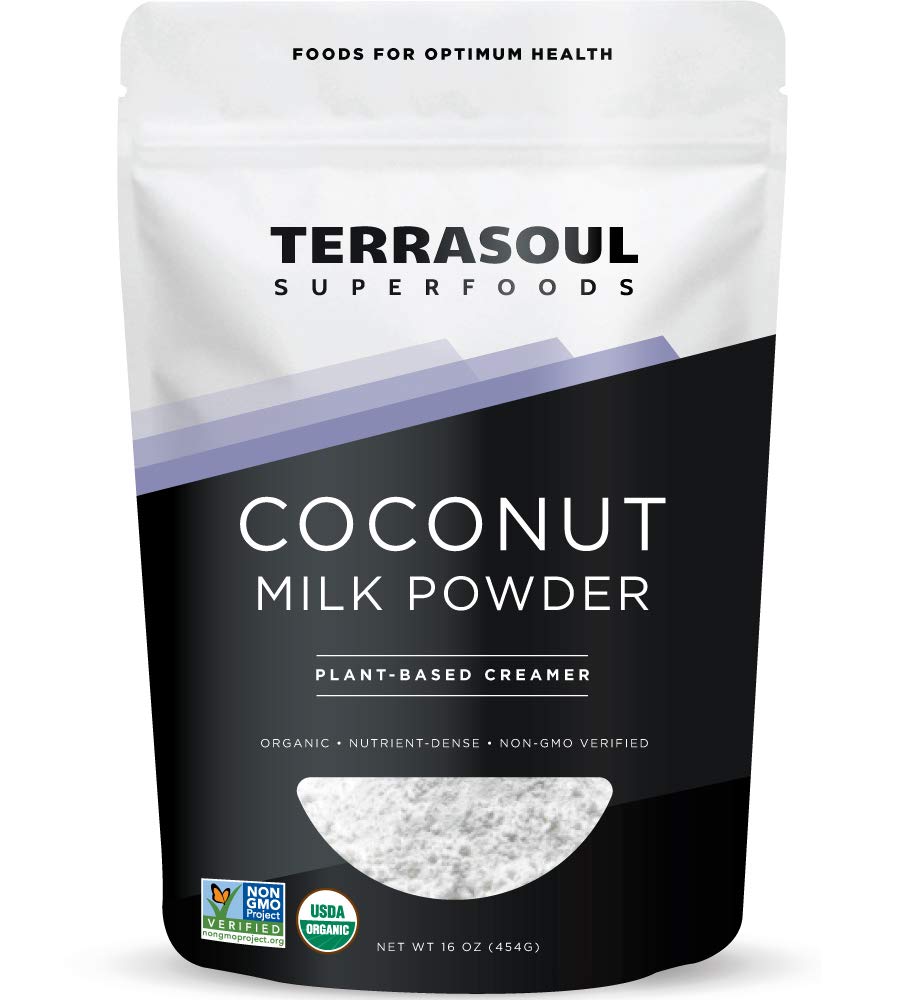 Organic Coconut Milk Powder by Terrasoul Superfoods | 16oz Plant-Based Dairy-Free Creamer | Keto, Paleo & Vegan Friendly | Perfect for Coffee, Smoothies & Baking