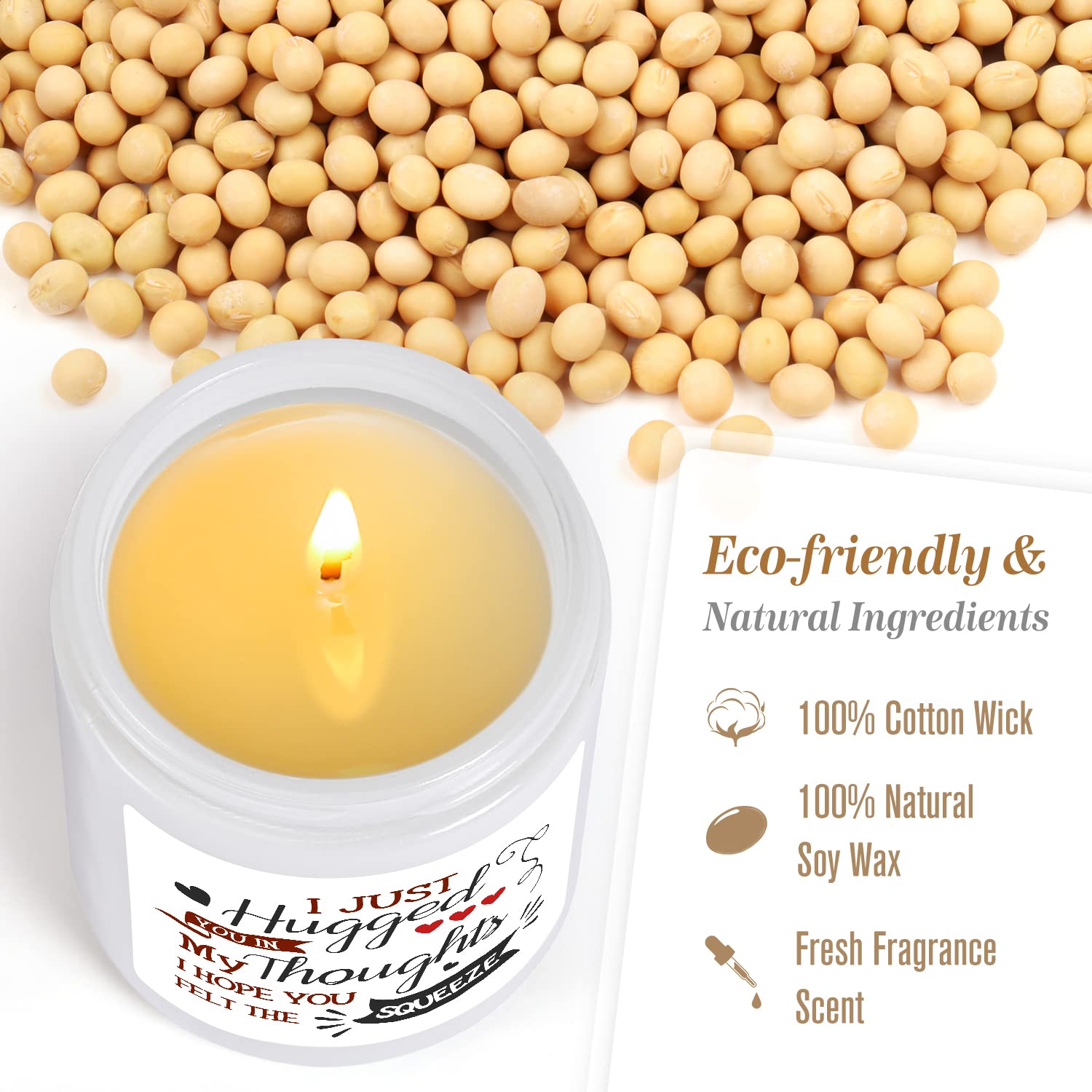 Lavender Scented Friendship Candle - Unique Thinking of You Gift for Women, Best Friend, Sister, Mom, Girlfriend or Coworker | Birthday, Get Well & Appreciation Present | Relaxing Aromatherapy for Home, Office & Spa