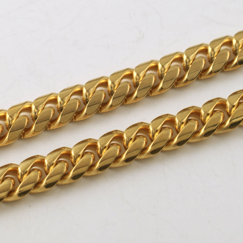 8mm CZ Diamond Clasp 14K Gold Plated Premium Cuban Chain Necklace for Men - Perfect for Gifts, Parties & Everyday Luxury Wear