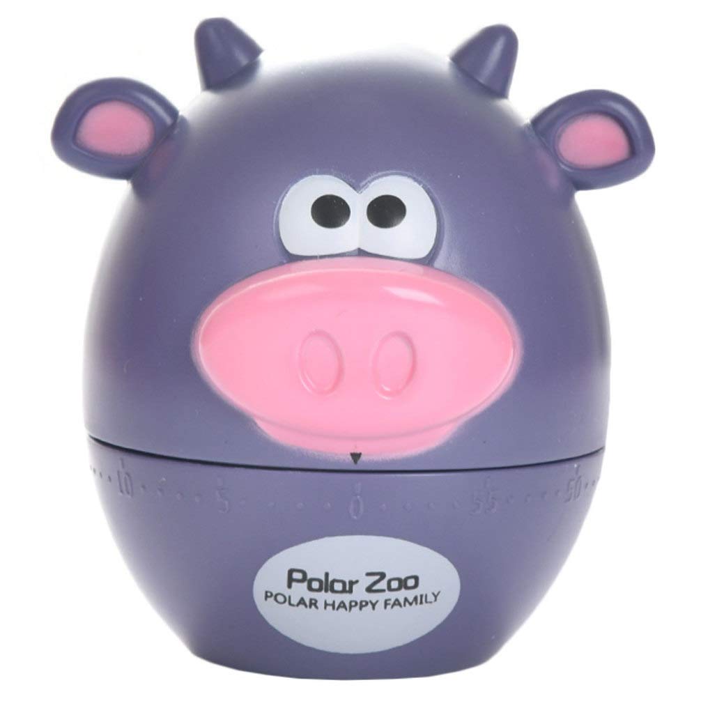 Hemoton Manual Kitchen Timer - Cartoon Cow Mechanical Cooking Timer with Alarm, Home & Office Desktop Decor - Perfect for Baking, Cooking, Study Sessions and Time Management