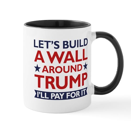 White/Black Inside - A Wall Around Trump Mug