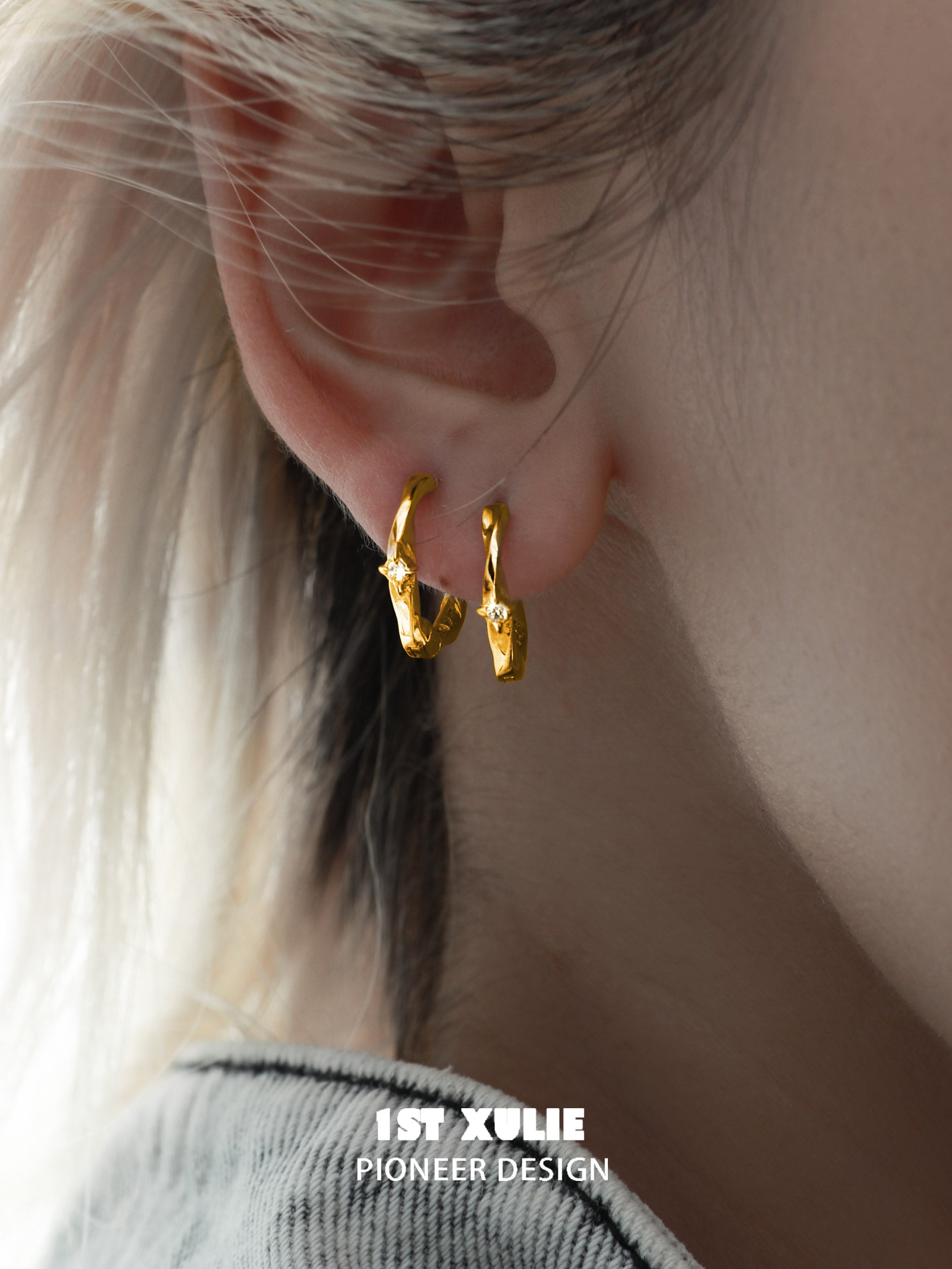 Sterling Silver 24K Gold Plated Star Zircon Earrings for Women - S925 Hypoallergenic Stud Earrings - Perfect for Gift, Party & Everyday Wear