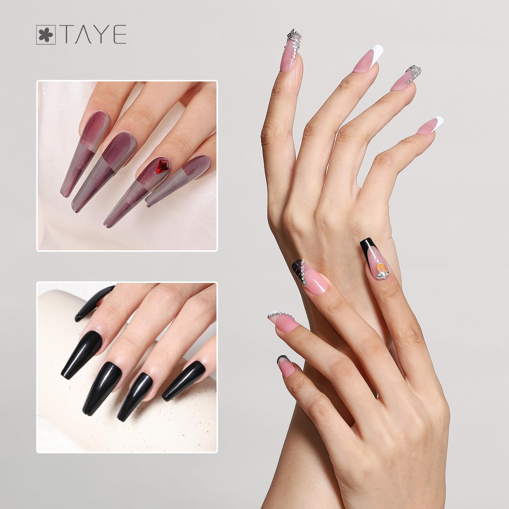TAYE 60PCS Silicone Nail Art Tools Set - Double French Manicure Stickers & Nail Mold Pads for Professional Salon & DIY Nail Design - Perfect for French Tip Nail Art, Acrylic Nails, and Gel Polish Application