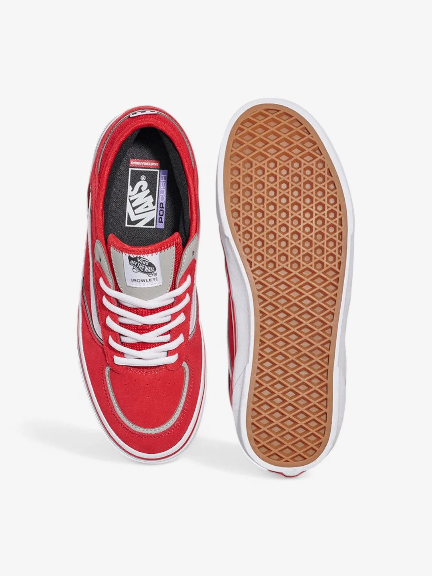 Vans Skate Rowley Sneakers - Red & White Skate Shoes for Men & Women | Perfect for Skateboarding, Casual Wear & Street Style