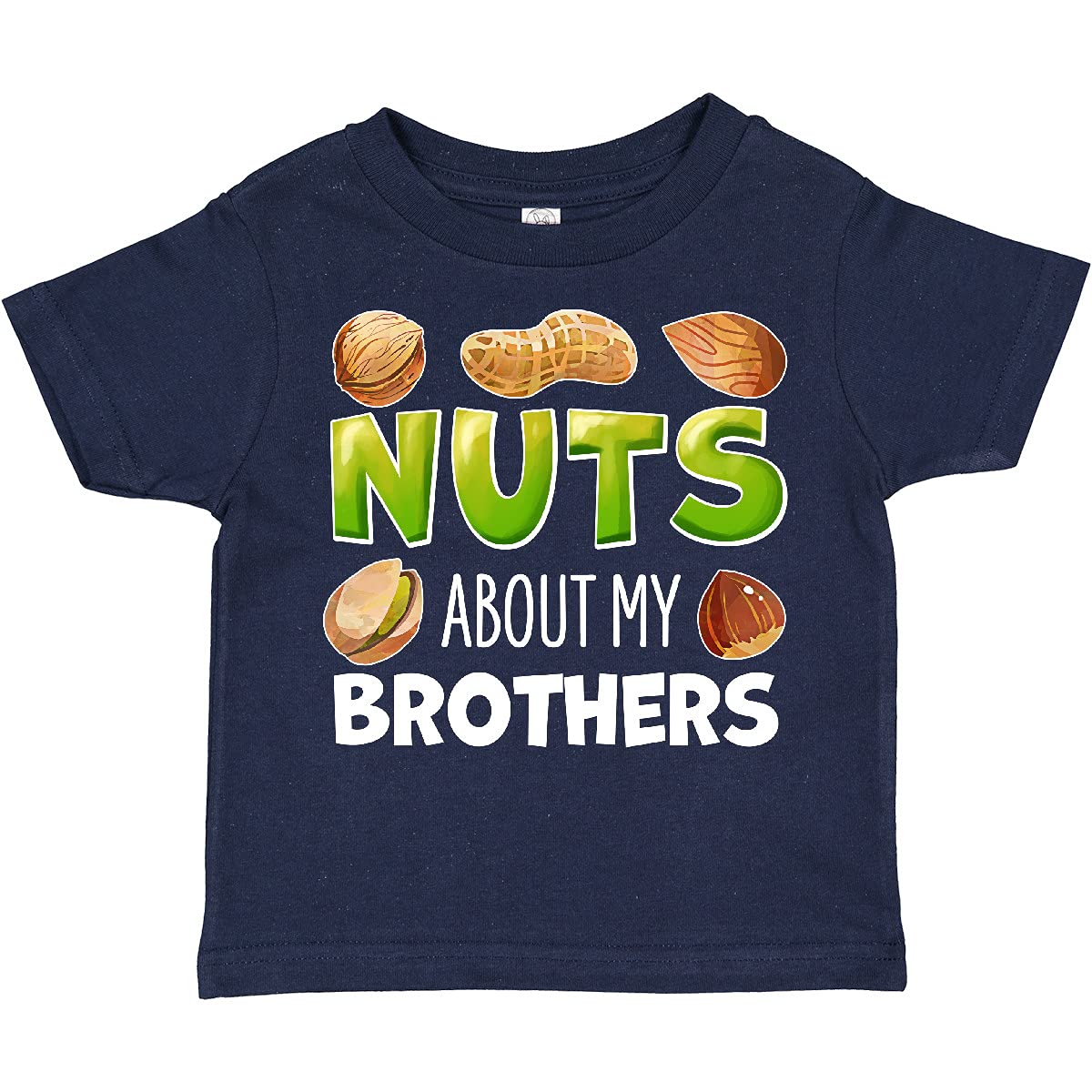 Inktastic Nuts About My Brothers Peanut Almond Pistachio Toddler T-Shirt - Cute Sibling Matching Outfit for Family Photos & Casual Wear