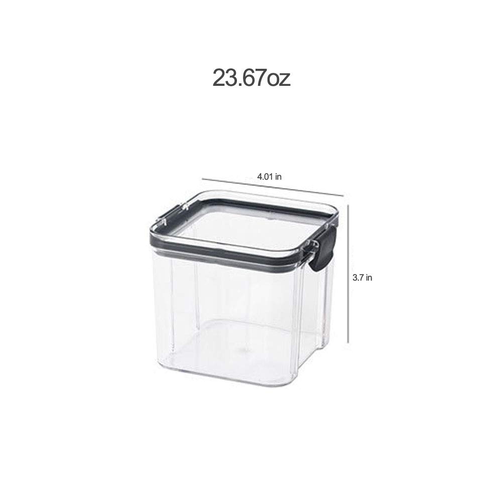 Airtight Food Storage Containers - BPA Free Clear Plastic Kitchen & Pantry Organization Set (0.7L/23.67oz) - Perfect for Meal Prep, Dry Goods & Leftovers