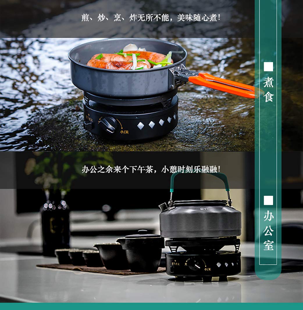 **Portable Windproof Camping Stove with Pulse Ignition - Outdoor Gas Stove for Backpacking, Hiking & Picnics - Compact & Lightweight Design for Easy Travel**