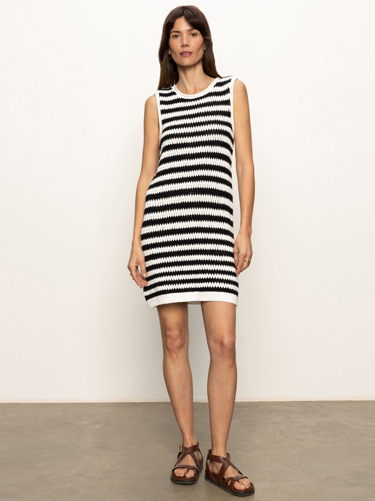 Chalk Black Striped Summer Shell Dress - Lightweight & Breathable for Beach, Vacation & Casual Outings