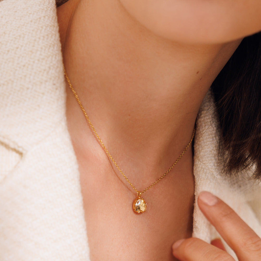 Carlotta Necklace - Elegant Golden Shadow Pendant for Women | Perfect for Parties, Weddings & Everyday Wear
