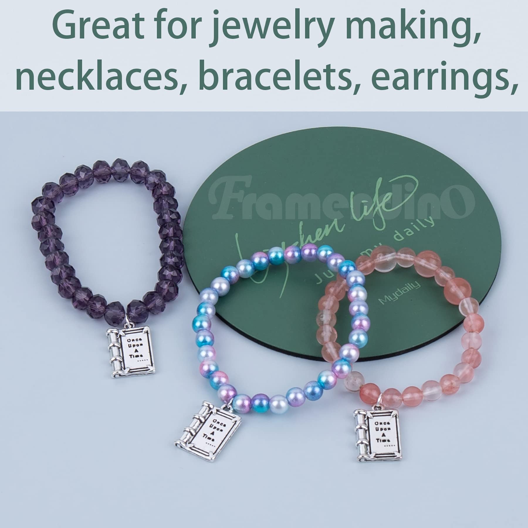 Framendino Inspirational Message Charms - Book Shaped Alloy Pendants for DIY Jewelry Making, Antique Style Bracelet & Necklace Findings - Perfect for Crafting, Gift Giving & Personal Accessories