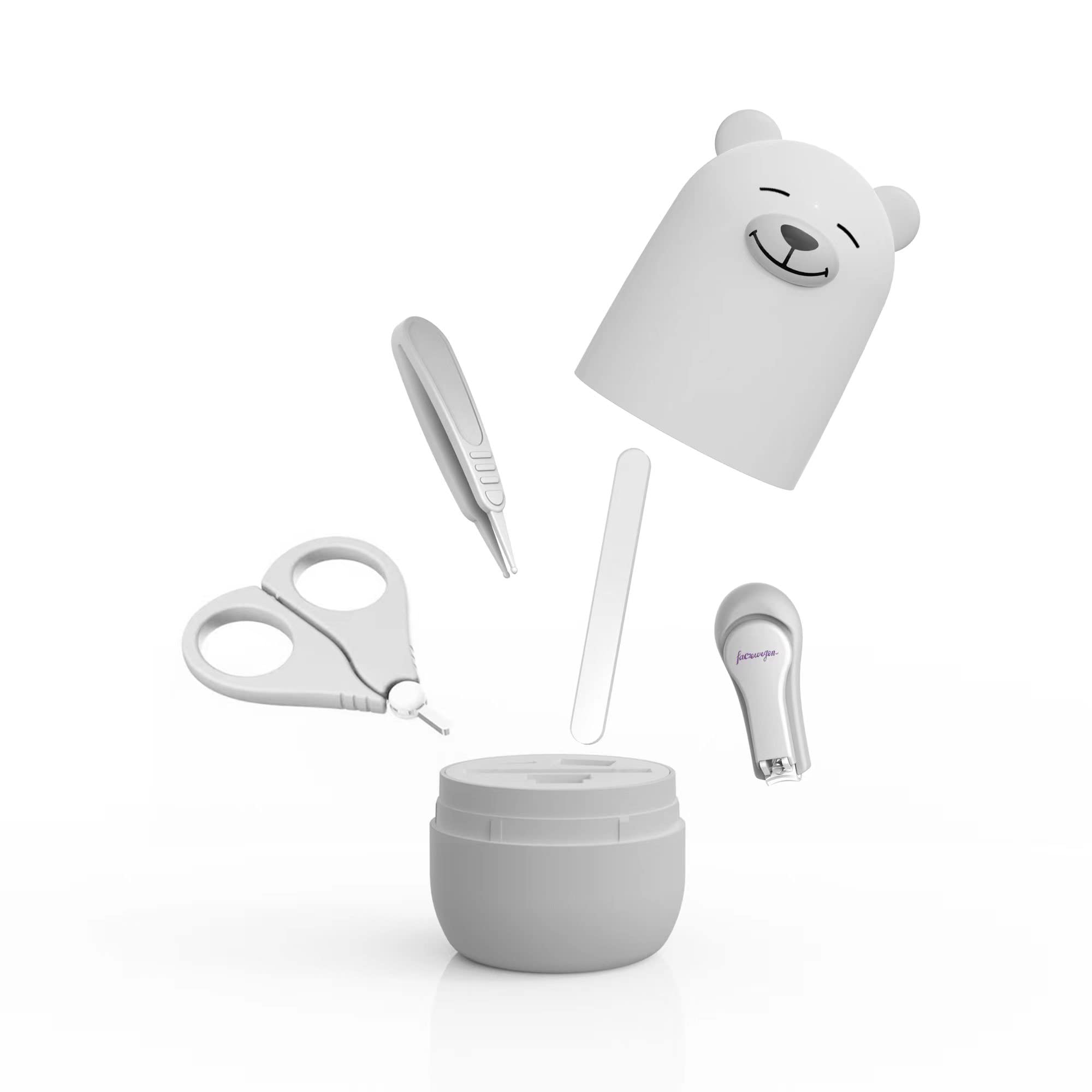 Baby Nail Clippers Set with Cute Polar Bear Case - Safe Infant Nail Care Kit for Newborns & Toddlers | Perfect Baby Shower Gift & Essential Grooming Tool for New Parents | Ideal for Home, Travel & Nursery Care