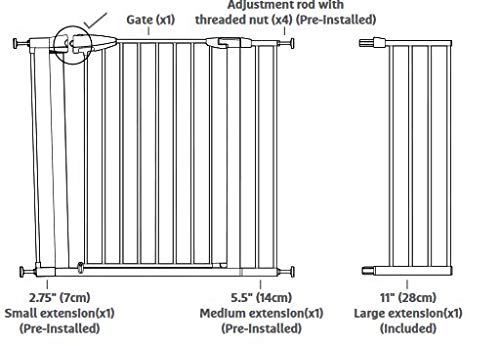 Munchkin Easy Close XL Metal Baby Gate - Adjustable 29.5