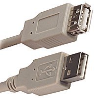 6ft USB 2.0 A Male to A Female Extension Cable - Beige | High Speed Data Transfer Cord for PC, Laptop, Printer & Home Office Setup