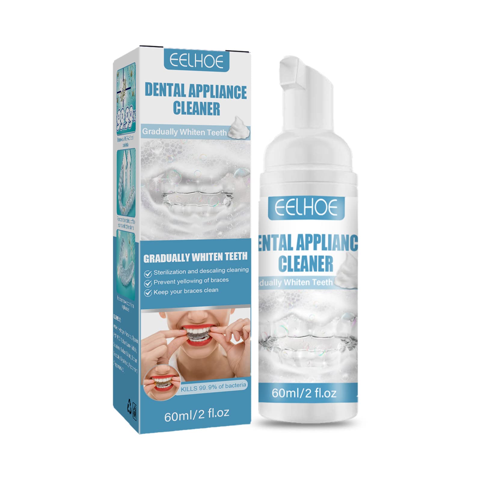ZZBD Foam Cleaner & Teeth Whitening Toothpaste - Safe for Aligners, Retainers, Braces & Dentures | Gentle Foaming Formula for Deep Cleaning & Stain Removal | Perfect for Daily Oral Care & Travel (1 Pack)