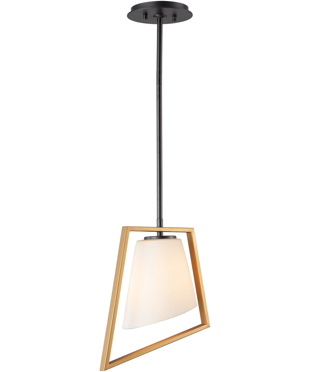 12W Oblique 1 Light Pendant Light Fixture in Gold/Black - Modern Hanging Light for Kitchen Island, Dining Room, or Entryway
