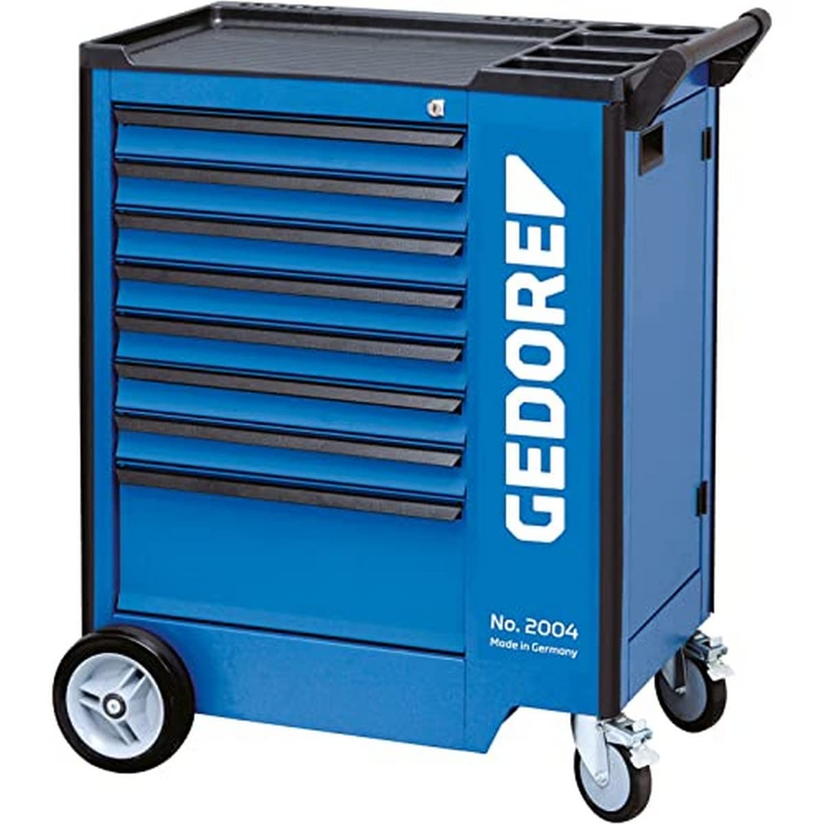 GEDORE 1640712 Heavy Duty 8-Drawer Tool Trolley Cart - Professional Rolling Tool Chest for Garage, Workshop & Auto Repair Shop